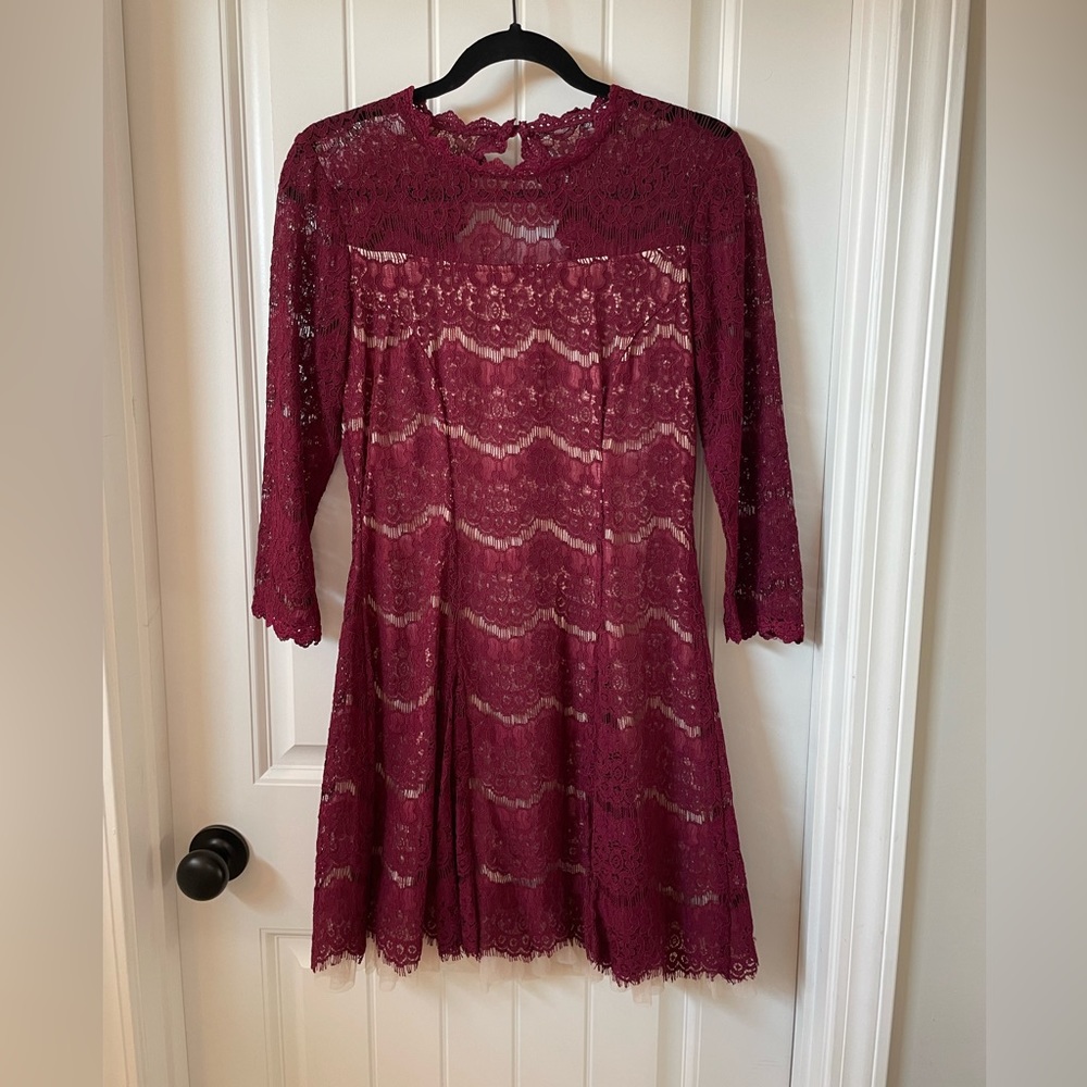 Burgundy cocktail dress